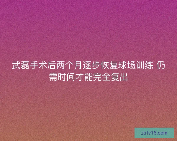 武磊手术后两个月逐步恢复球场训练 仍需时间才能完全复出