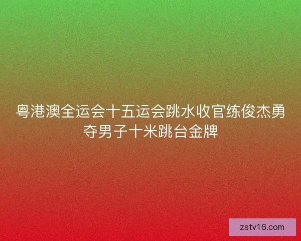 粤港澳全运会十五运会跳水收官练俊杰勇夺男子十米跳台金牌
